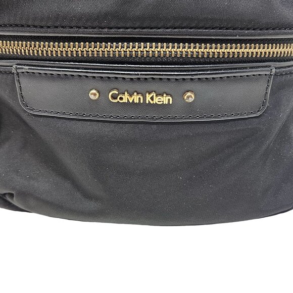 Calvin Klein Mini Back Pack Black Gold Zipper Adjustable Straps Pockets RN54163 main image 4